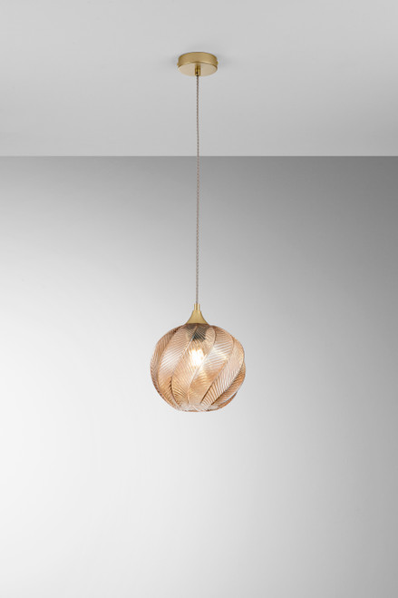 Sospensione MAJESTY ambra in vetro