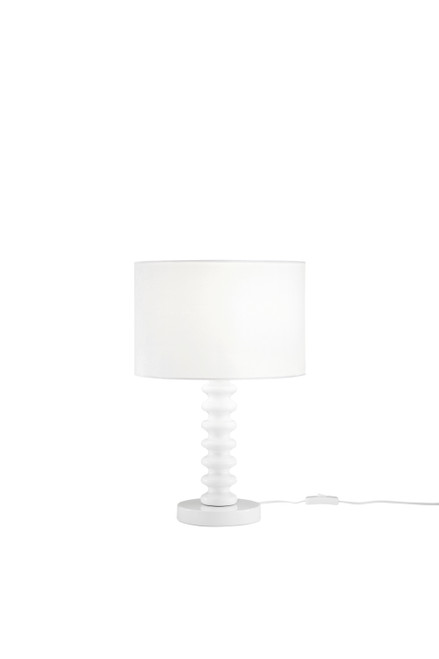Lampada da tavolo SULTAN bianco in velluto con base in metallo