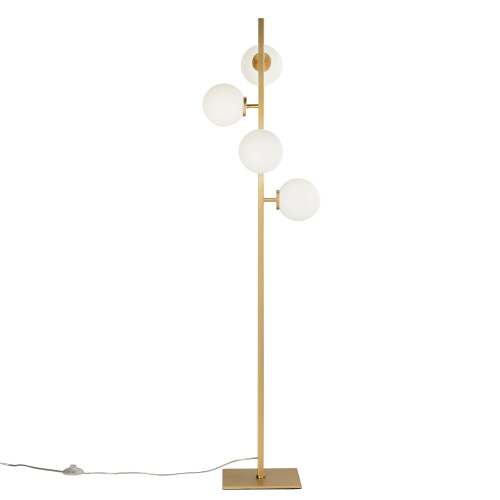 Piantana ENOIRE in metallo oro con quattro diffusori in vetro bianco Piantana ENOIRE in metallo oro con quattro diffusori in vetro bianco