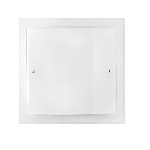 Plafoniera DRITTA CURVA in vetro bianco 30x30 cm. Plafoniera DRITTA CURVA in vetro bianco 30x30 cm.