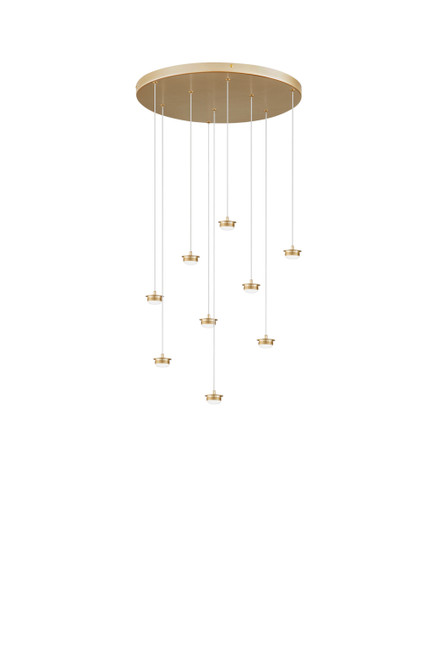 STRUTTURA ORO IN METALLO PER SOSPENSIONE COMPLETA DI PUNTO LUCE LED 27W E ø60XH192,5CM CAVO REGOLABILE 2M COMPATIBILE CON VETRO GISELLE