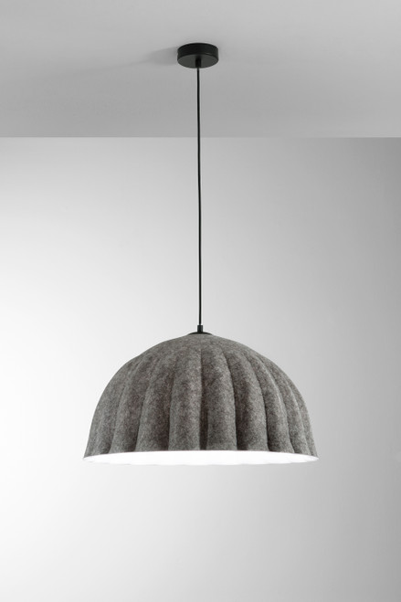 Sospensione MIDI bianco e grigio in feltro naturale