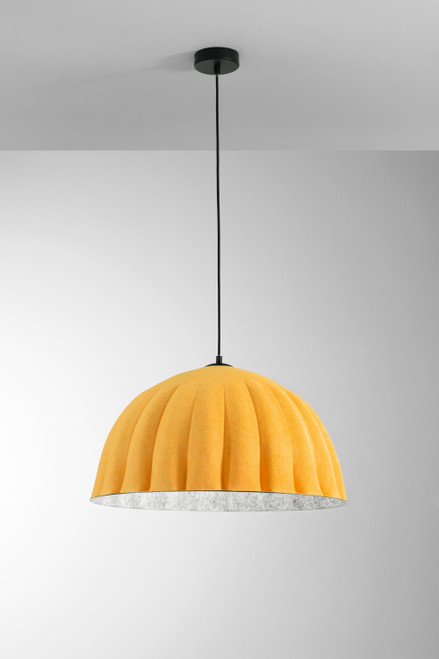 Sospensione MIDI arancione e grigio in feltro naturale