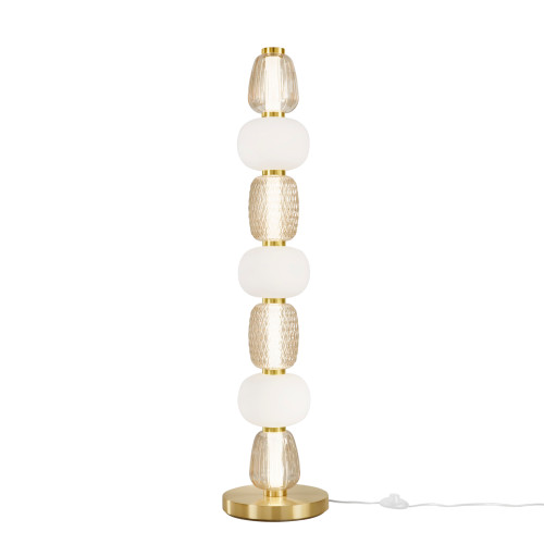 Piantana LED TOTEM in metallo oro con sette diffusori bianchi e ambra 42W 3000K Piantana LED TOTEM in metallo oro con sette diffusori bianchi e ambra 42W 3000K