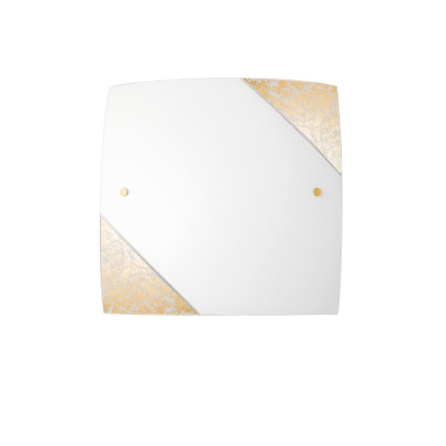 Plafoniera PARIS in vetro con decoro in foglia oro 40x40 cm. Plafoniera PARIS in vetro con decoro in foglia oro 40x40 cm.