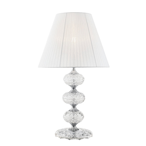 Lampada da tavolo INCANTO in vetro con dettagli cromati e cristalli 68 cm. Lampada da tavolo INCANTO in vetro con dettagli cromati e cristalli 68 cm.