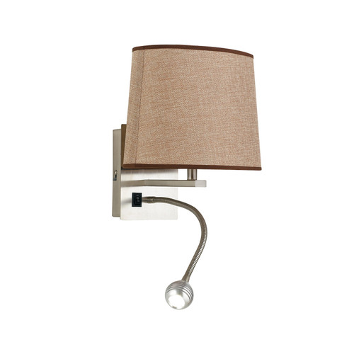 Applique LED HELLY in tessuto ecrù con braccio flessibile con attacco E14 Applique LED HELLY in tessuto ecrù con braccio flessibile con attacco E14