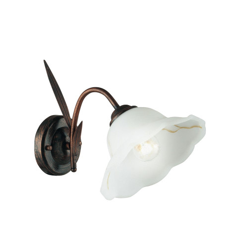 Applique BYRON in metallo effetto ruggine con diffusore in vetro Applique BYRON in metallo effetto ruggine con diffusore in vetro