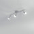 Spot COOPER in metallo argento con tre diffusori orientabili e lampadine incluse