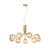 Sospensione HONEY in metallo ottone con nove diffusori in vetro champagne