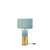 Lampada da tavolo TATAKA in ceramica blu con paralume in tessuto 55 cm.