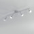 Spot COOPER in metallo argento con quattro diffusori orientabili e lampadine incluse