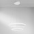 Sospensione LED AXIS in metallo bianco con doppio cerchio con funzione CCT e RGB