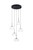 SOSPENSIONE LED EMILY BIANCA CINQUE PENDENTI IN VETRO+METALLO 40W CCT 2700/3200/4000K D44X150CM