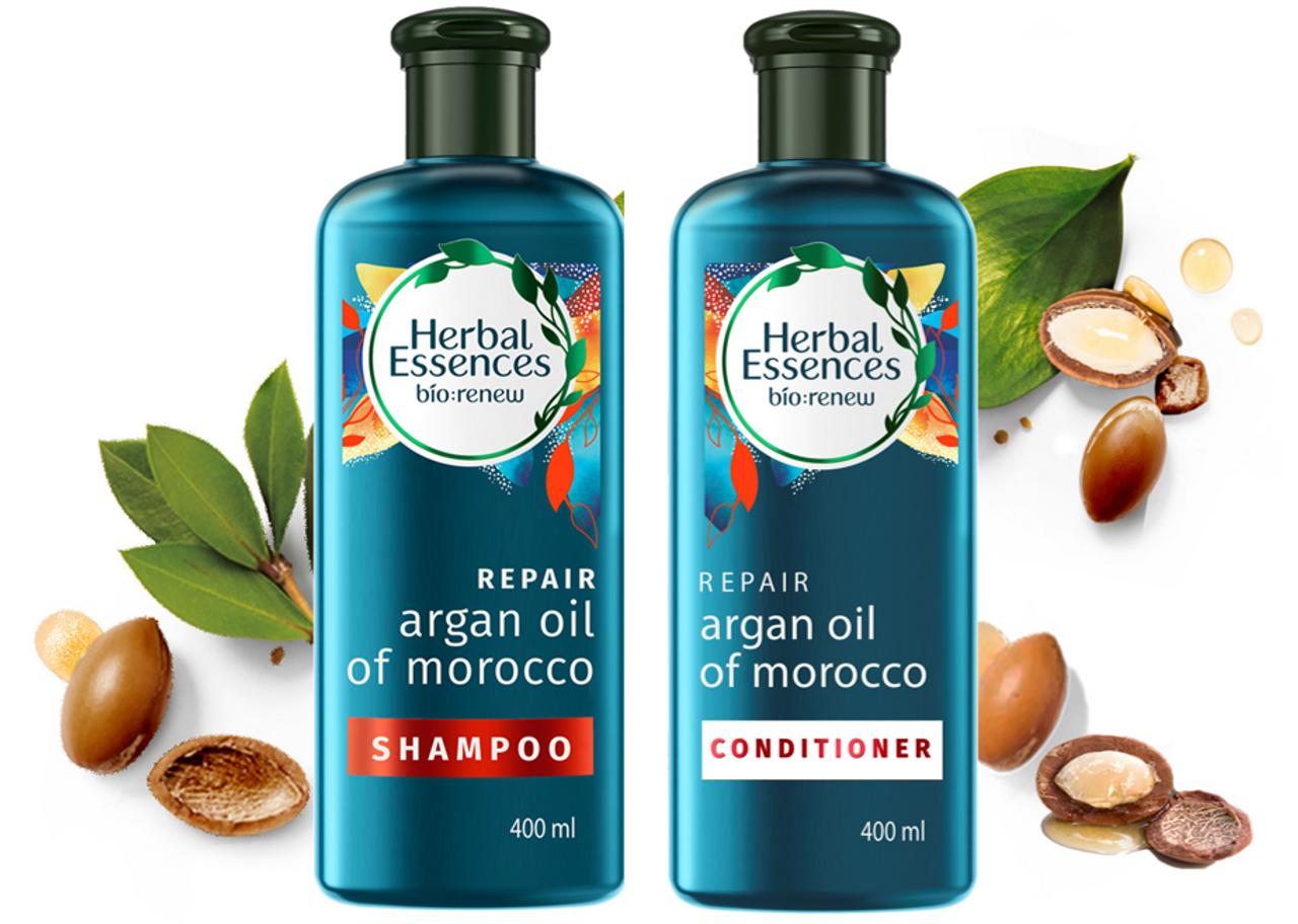 Herbal Essences Argan Oil of Morocco Shampoo and Conditioner Combo Box, 400 + 400 ml |No Parabens, No Colourants