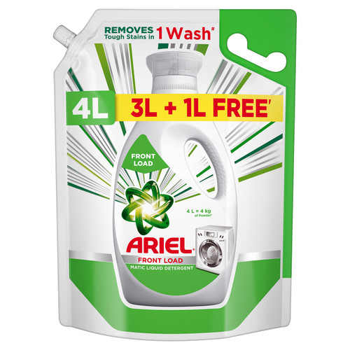 Ariel Top Front Liquid Detergent, 3 Ltr + 1 Ltr free, Removes Tough Stains, Specially designed for Top Load Washing Machine