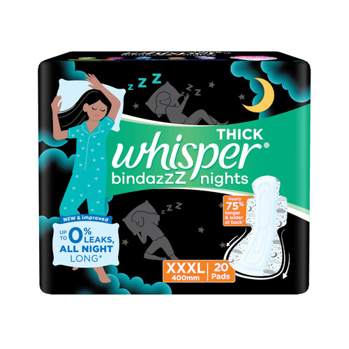 Whisper Choice XL Sanitary Pads|Pack of 36 thick Pads|XL|upto 100% Stain  protection|side safe Wings|28 cm Long