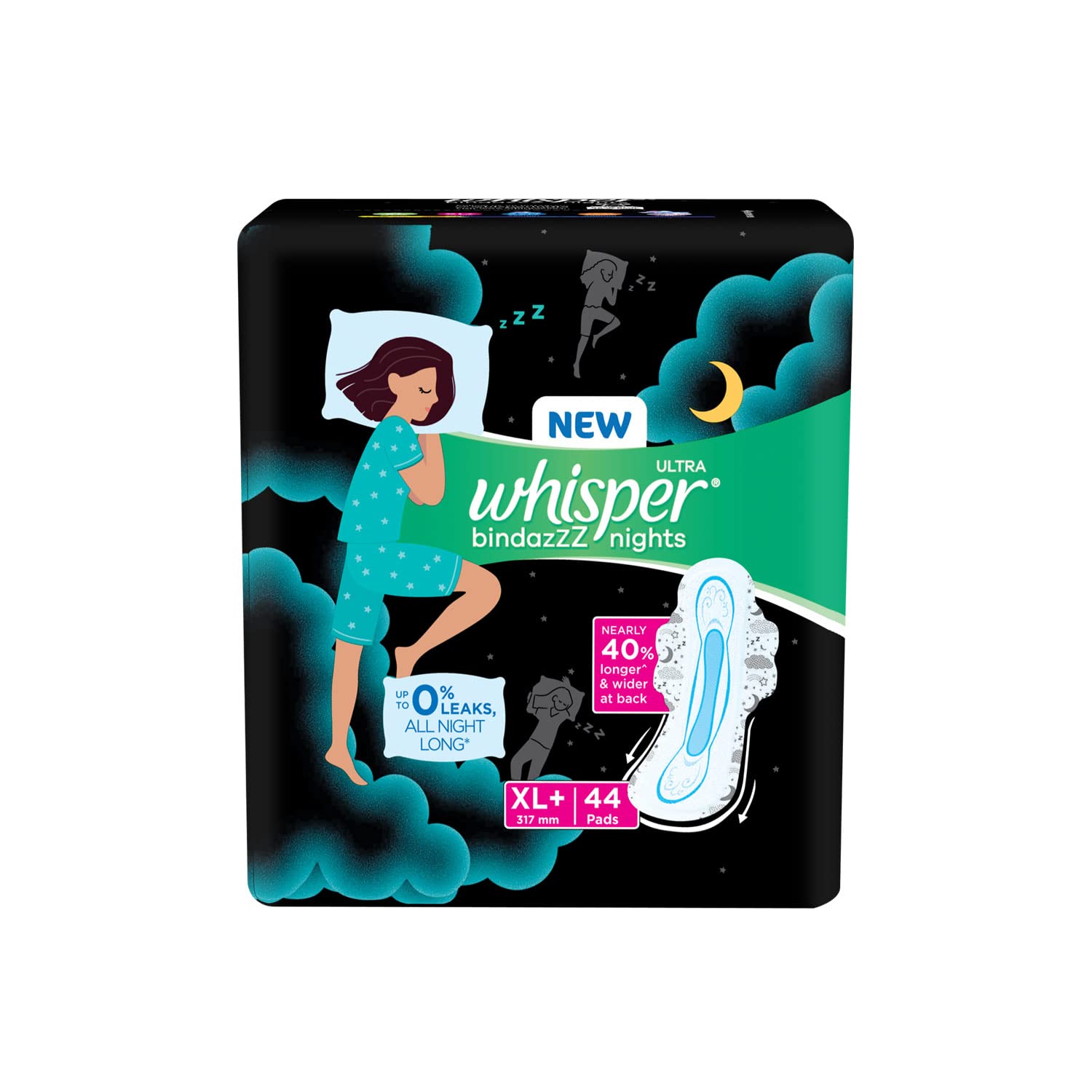 Buy Whisper Bindazzz Night Thin XL+ Sanitary Pads For Upto 0