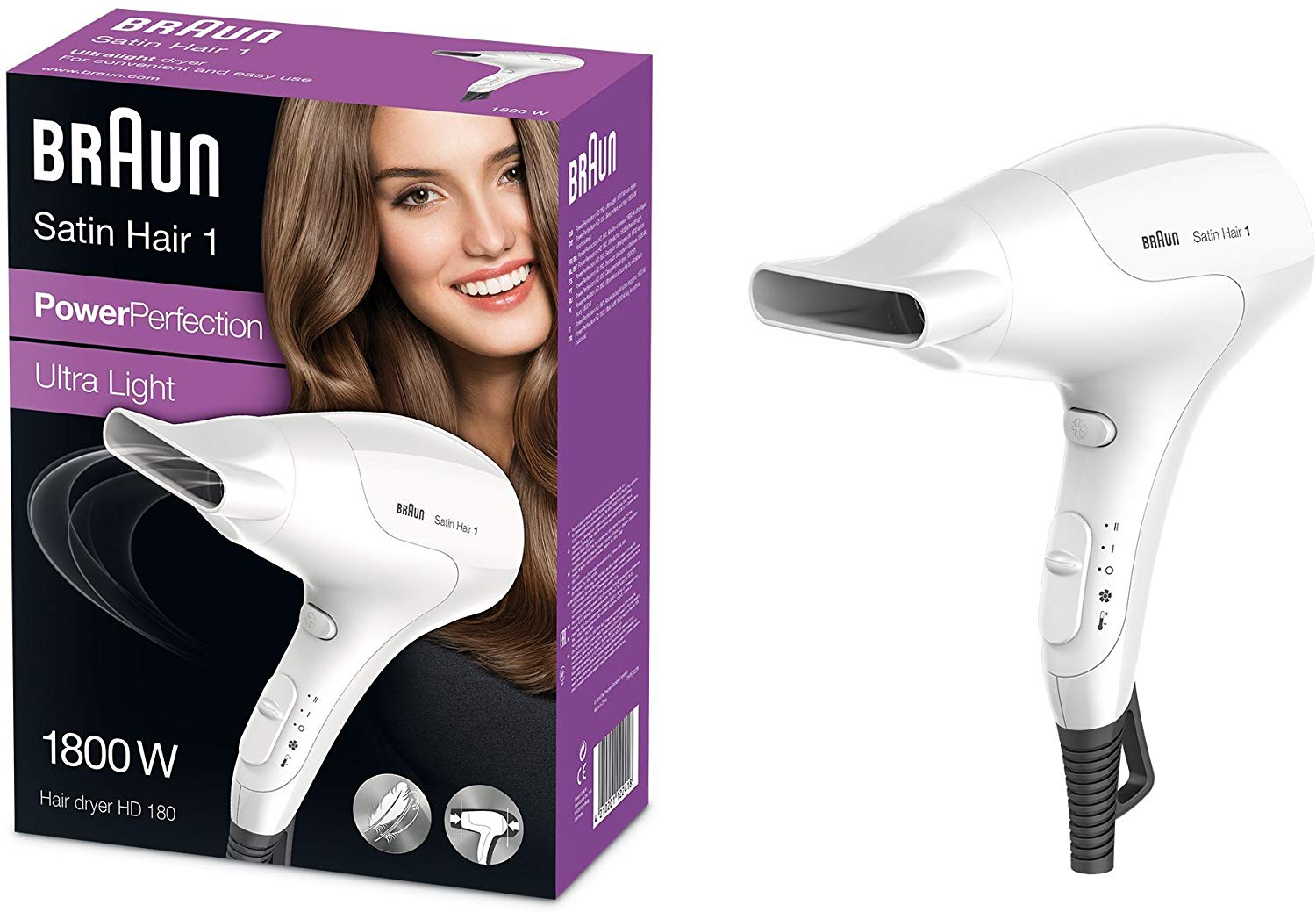 BRAUN HAIR DRYER HD180 1800W  Triple A