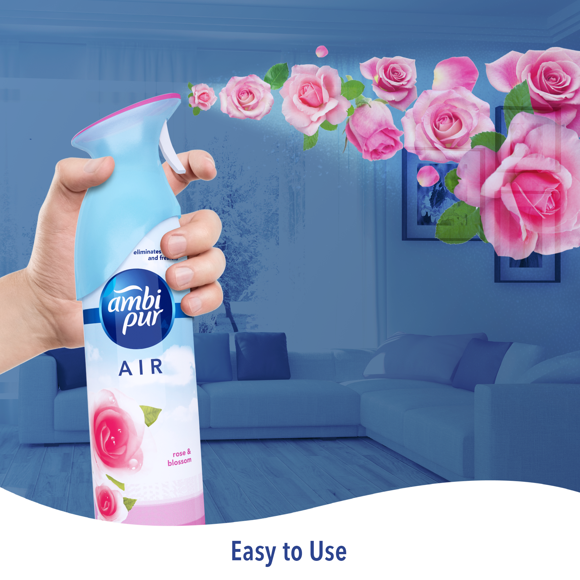 Ambi Pur Air Effect Rose and Blossom Air Freshener, 275 g