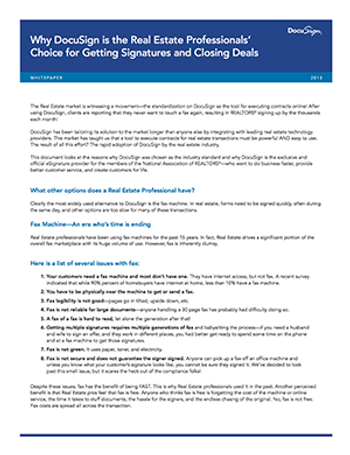 Why DocuSign is the Real Estate Professionals’ Choice-Download