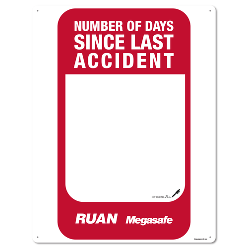 Number of Days Since Last Accident White Board