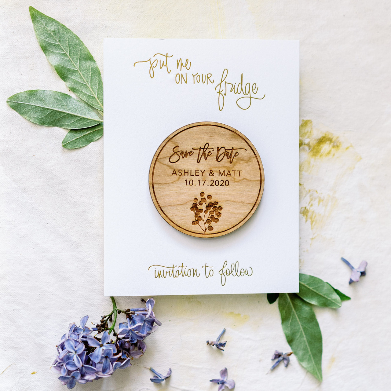 Tree Save The Date Card Rustic Save The Date Magnet – Treasured