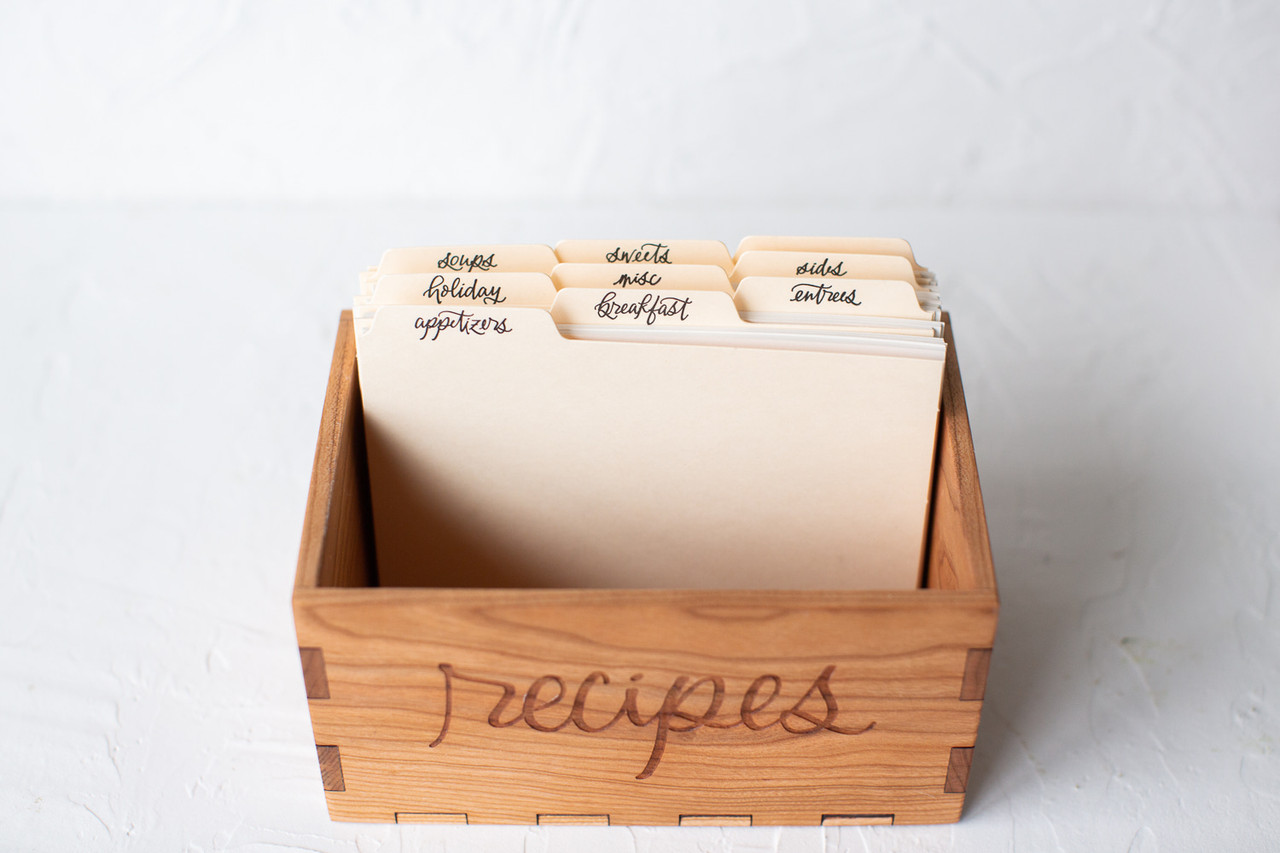 Letterpress Recipe Card Dividers by Paper Sushi