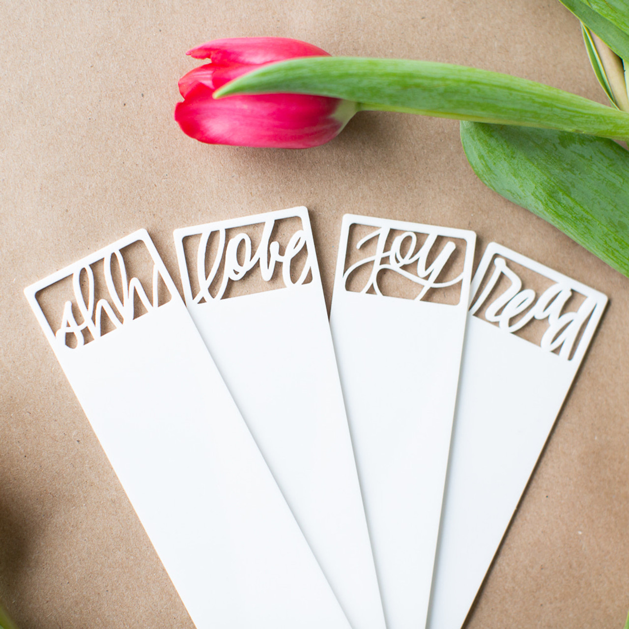 White Acrylic Bookmarks by Paper Sushi