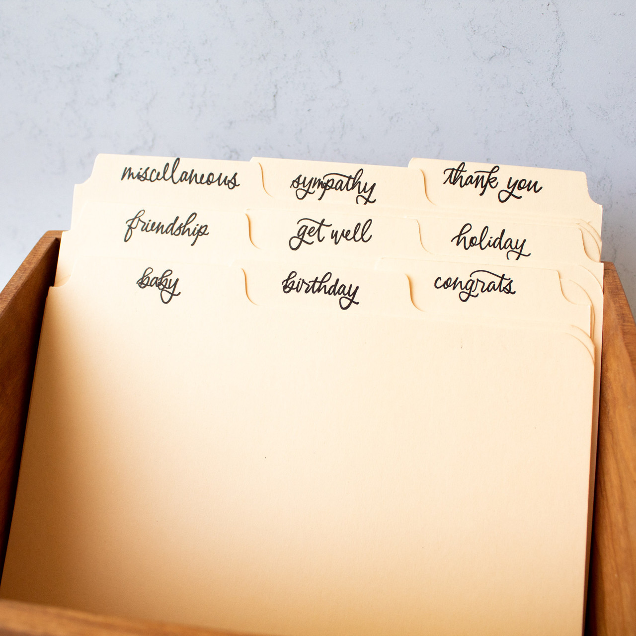 Letterpress Recipe Card Dividers