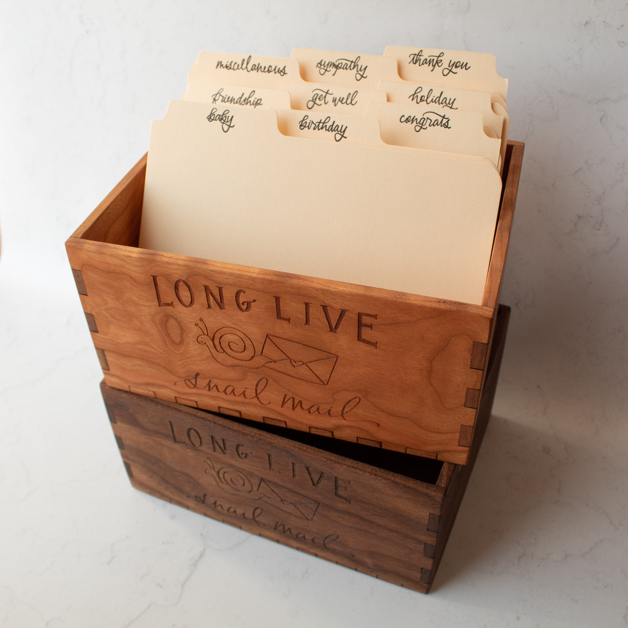 Long Live Snail Mail Greeting Card Storage Box