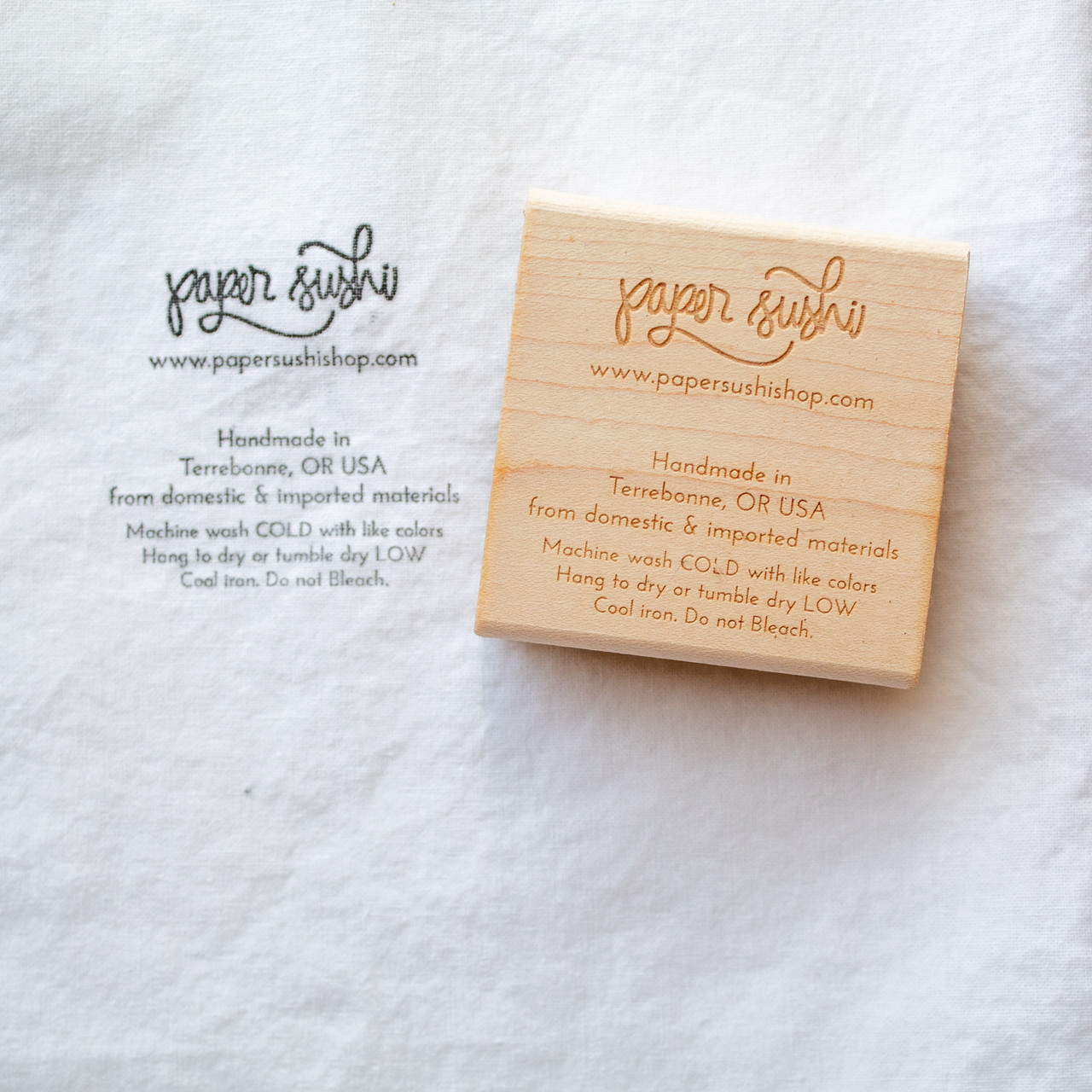 Clothing Label Stamp, All-in-one Logo With Care Instructions Label