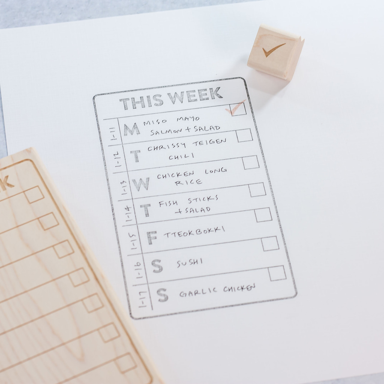 Clear Planner Stamps - Days of the Week and Icons – Mint Maker Studio Ltd