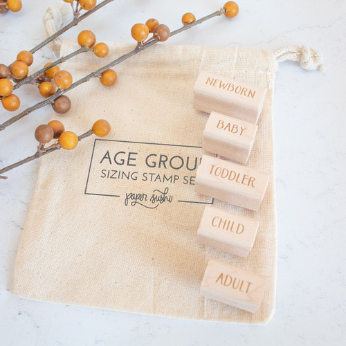 Age group sizing stamp set by Paper Sushi