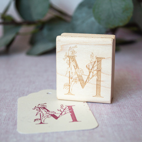 Floral wedding monogram stamp by Paper Sushi