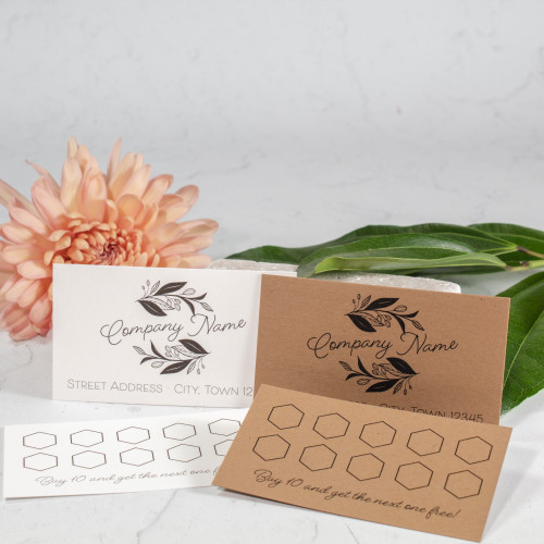 Personalized loyalty cards with custom loyalty card stamp by Paper Sushi.