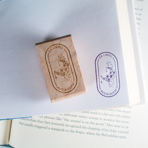 Open Book Bookplate Stamp by Paper Sushi