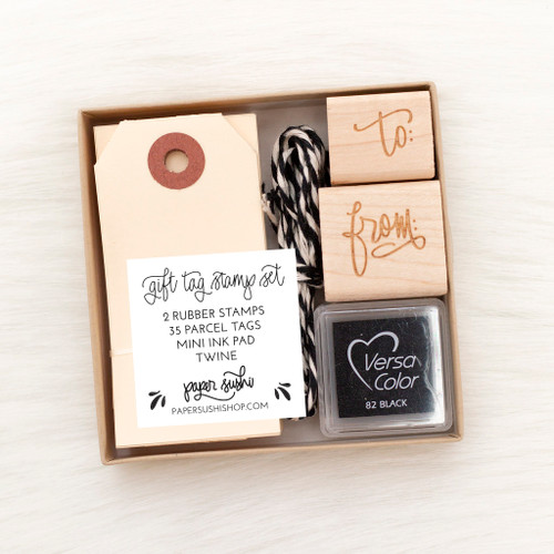 Gift Tag Stamp Set by Paper Sushi #giftwrap #christmas #gifttag