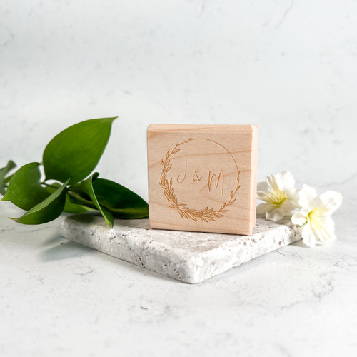 Personalized wedding monogram rubber stamp by Paper Sushi