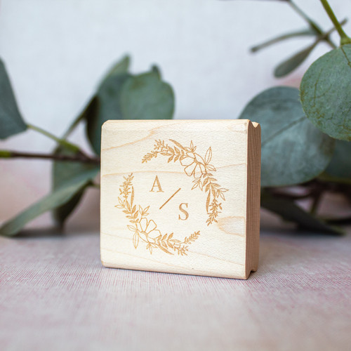 Personalized wedding monogram rubber stamp by Paper Sushi