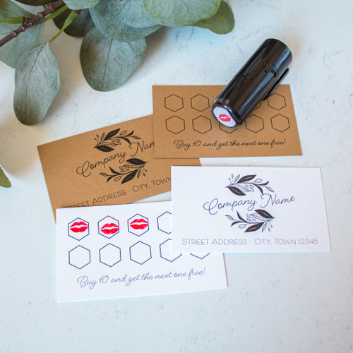 Personalized loyalty cards with custom loyalty card stamp by Paper Sushi.