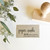 Hand lettered business card stamp by Paper Sushi