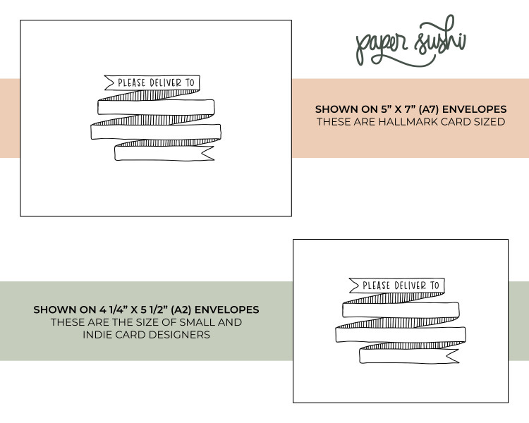 Snail mail stamp by Paper Sushi for envelope addressing
