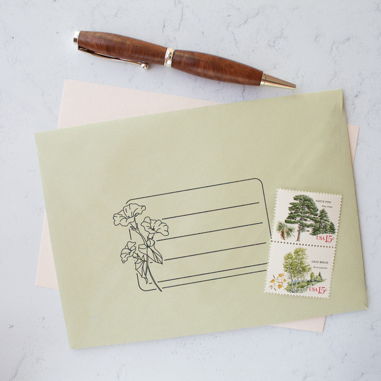 Envelope addressing stamp by Paper Sushi