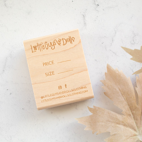 Custom Hang Tag Stamp for Garment With Size and Composition 