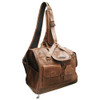 All Leather Messenger Bag Style Pet-on-the-Go Travel Carrier for a small Dog