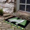 Jellybean colorful area rug, accent mat, howling wolf, green, grey and black color Jellybean colorful area rug, accent mat, howling wolf, green, grey and black color