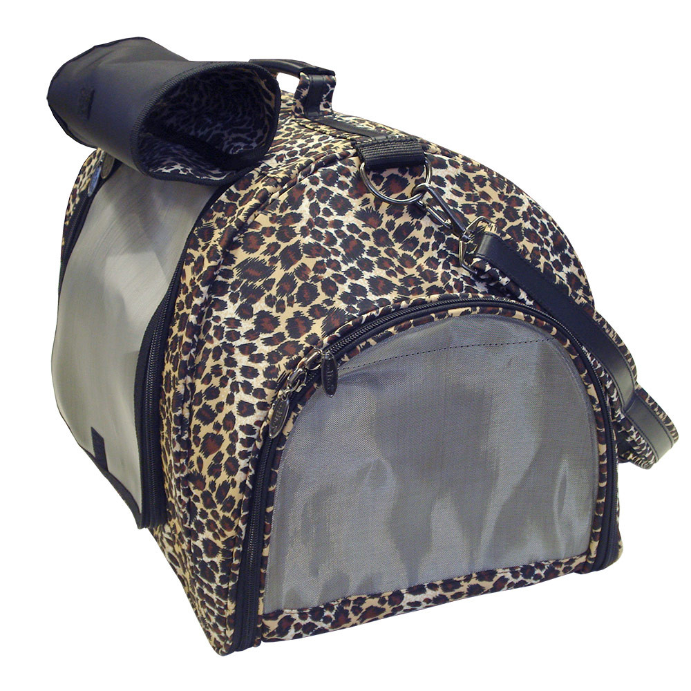 Customized Pet Carrier for a Ferret in Leopard Print