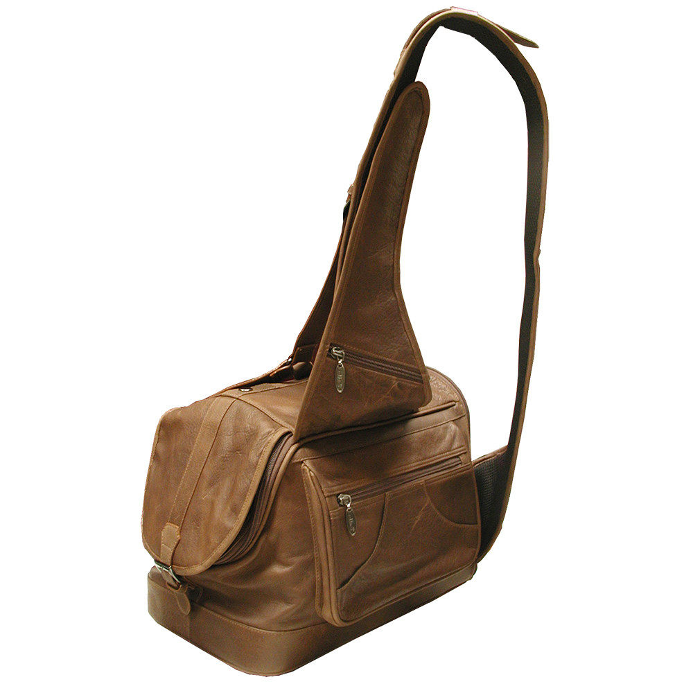 All Leather Messenger Bag Style PetontheGo Travel Carrier for a