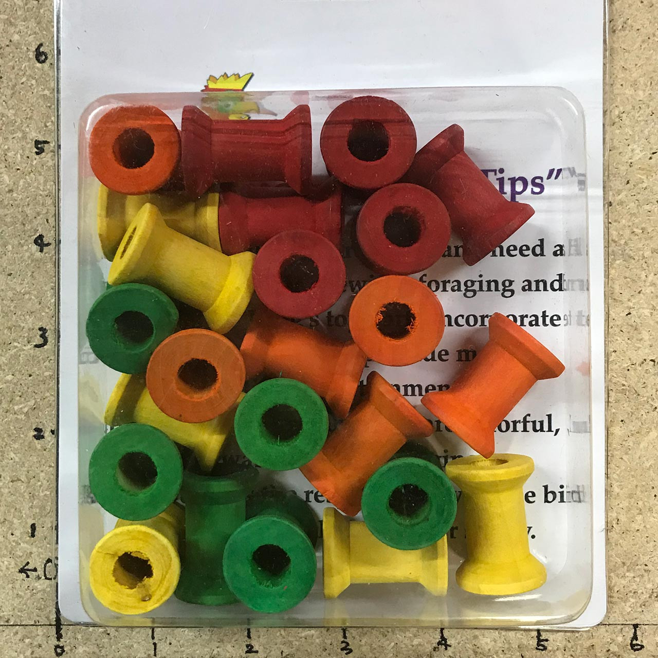 Bird Toy Parts - Colorful Wooden Barrel 0.75 x 1 (10 pcs/pack)